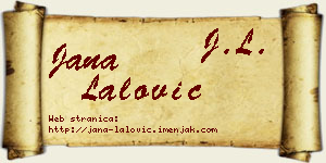 Jana Lalović vizit kartica
